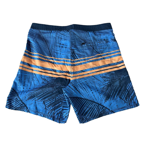 Ron Jon Board Shorts Trunks Blue Orange Palm Leaves Size 36 - Picture 2 of 11